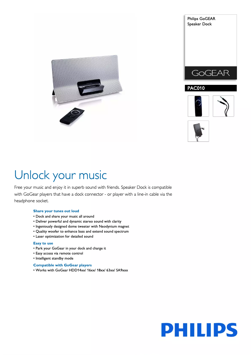 Page 1 of the manual Brochure Philips PAC010