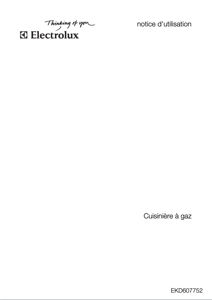 Page 1 de la notice Manuel utilisateur Electrolux EKD607752X