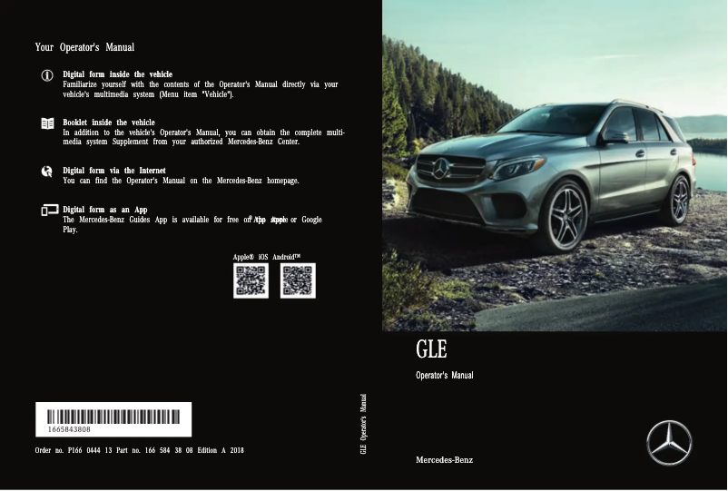 Page 1 de la notice Manuel utilisateur Mercedes-Benz GLE Hybrid (2018)