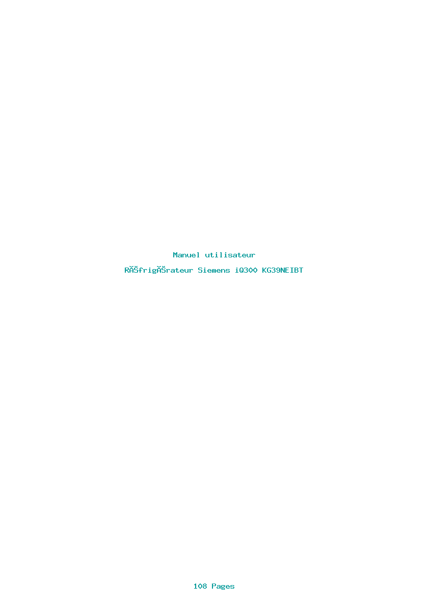 Page 1 de la notice Manuel utilisateur Siemens iQ300 KG39NEIBT