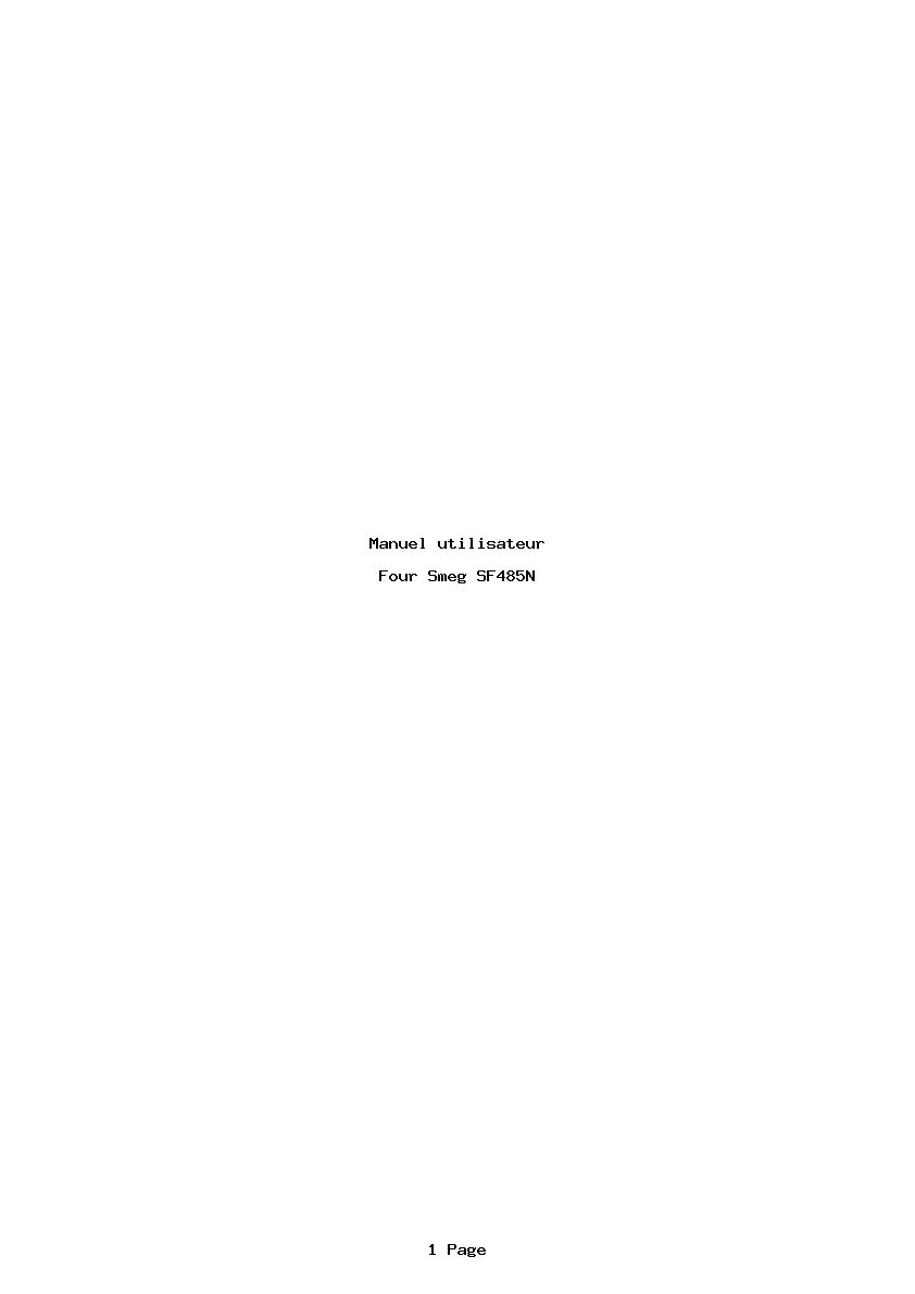 Page 1 de la notice Manuel utilisateur Smeg SF485N
