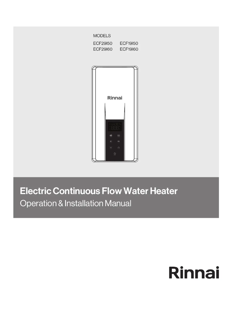 Page 1 de la notice Manuel utilisateur Rinnai ECF19i60