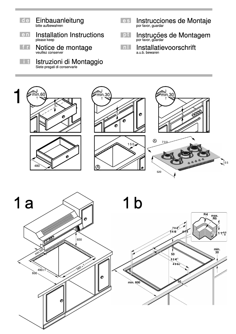 Page 1 de la notice Guide d'installation Siemens EC775QB20N