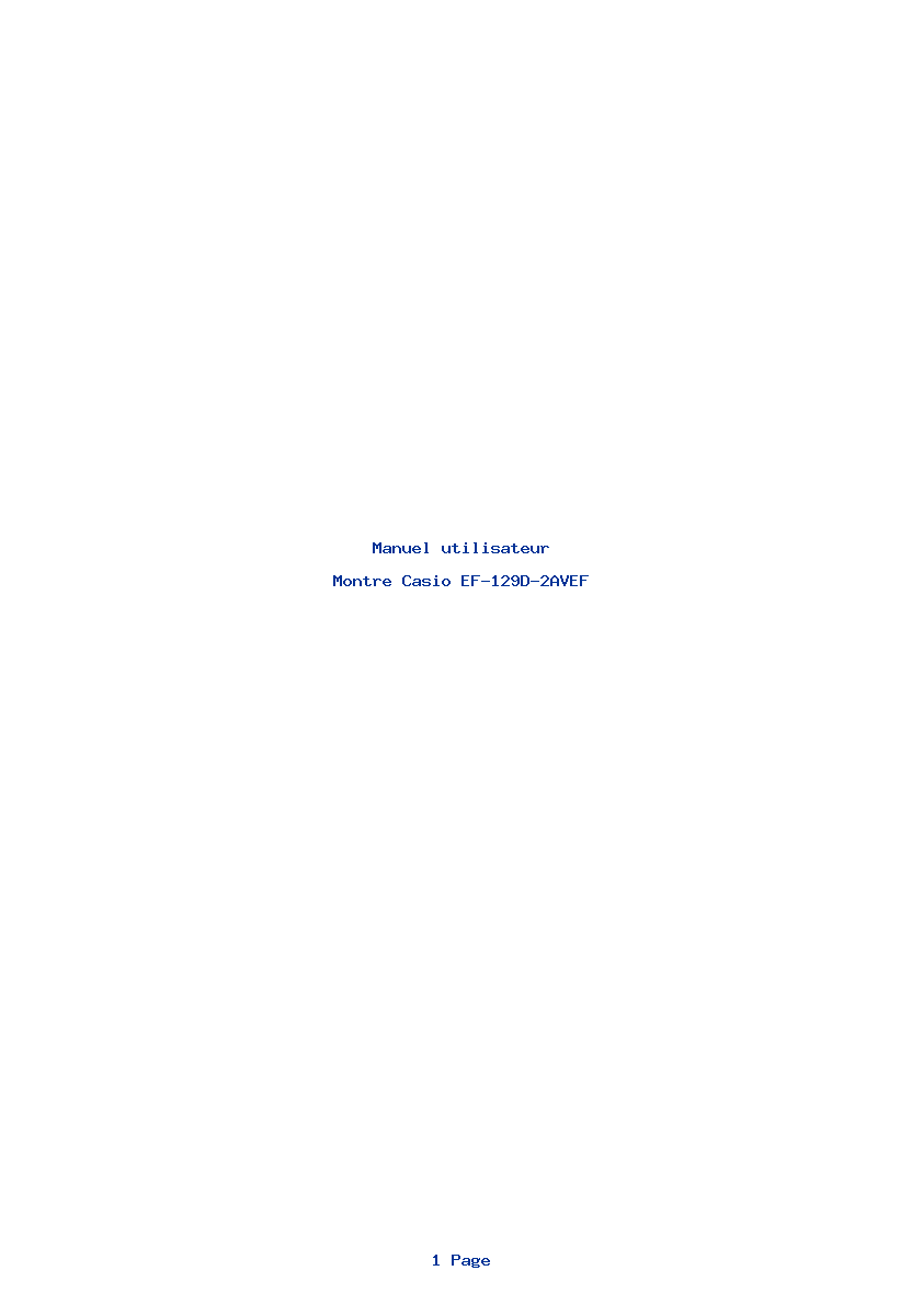 Page 1 de la notice Manuel utilisateur Casio EF-129D-2AVEF