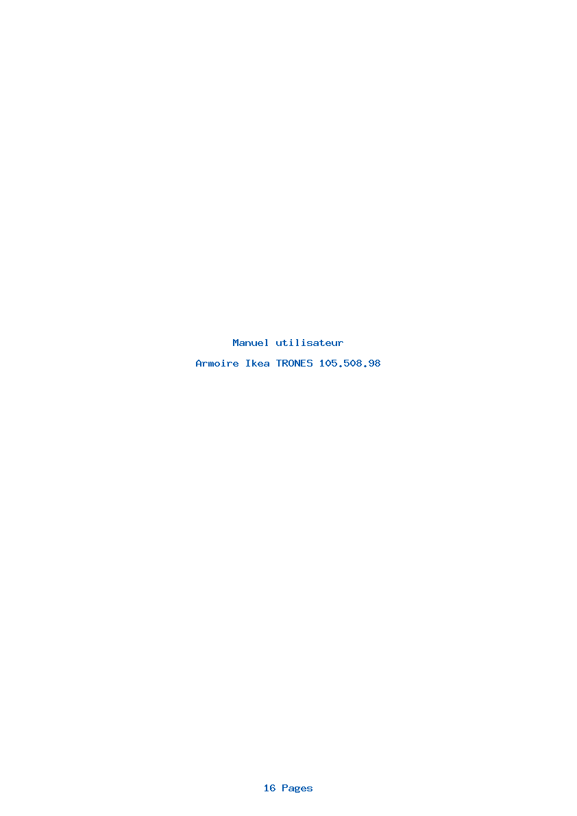 Page 1 de la notice Manuel utilisateur Ikea TRONES 105.508.98