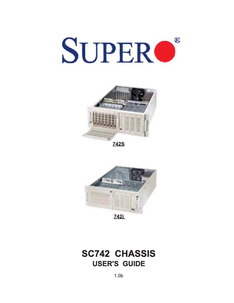 Page 1 de la notice Manuel utilisateur Supermicro SuperChassis 742i-450