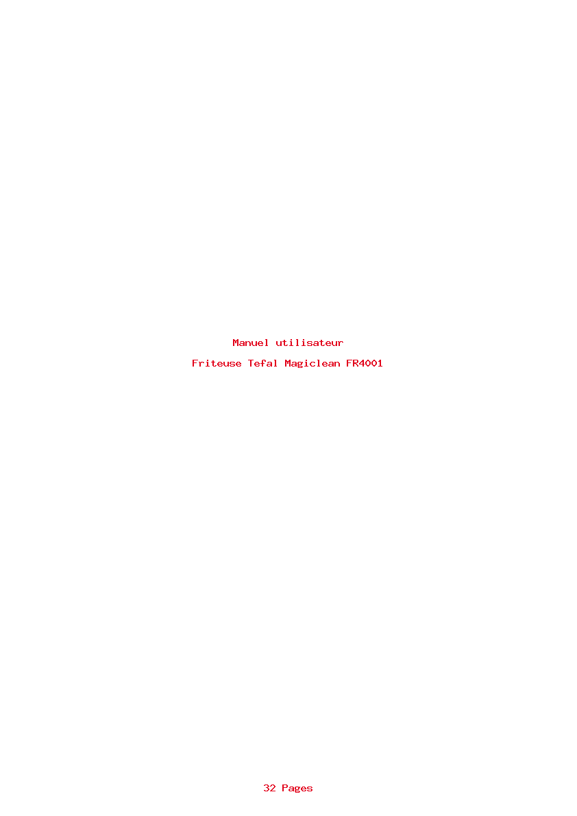 Page 1 de la notice Manuel utilisateur Tefal Magiclean FR4001