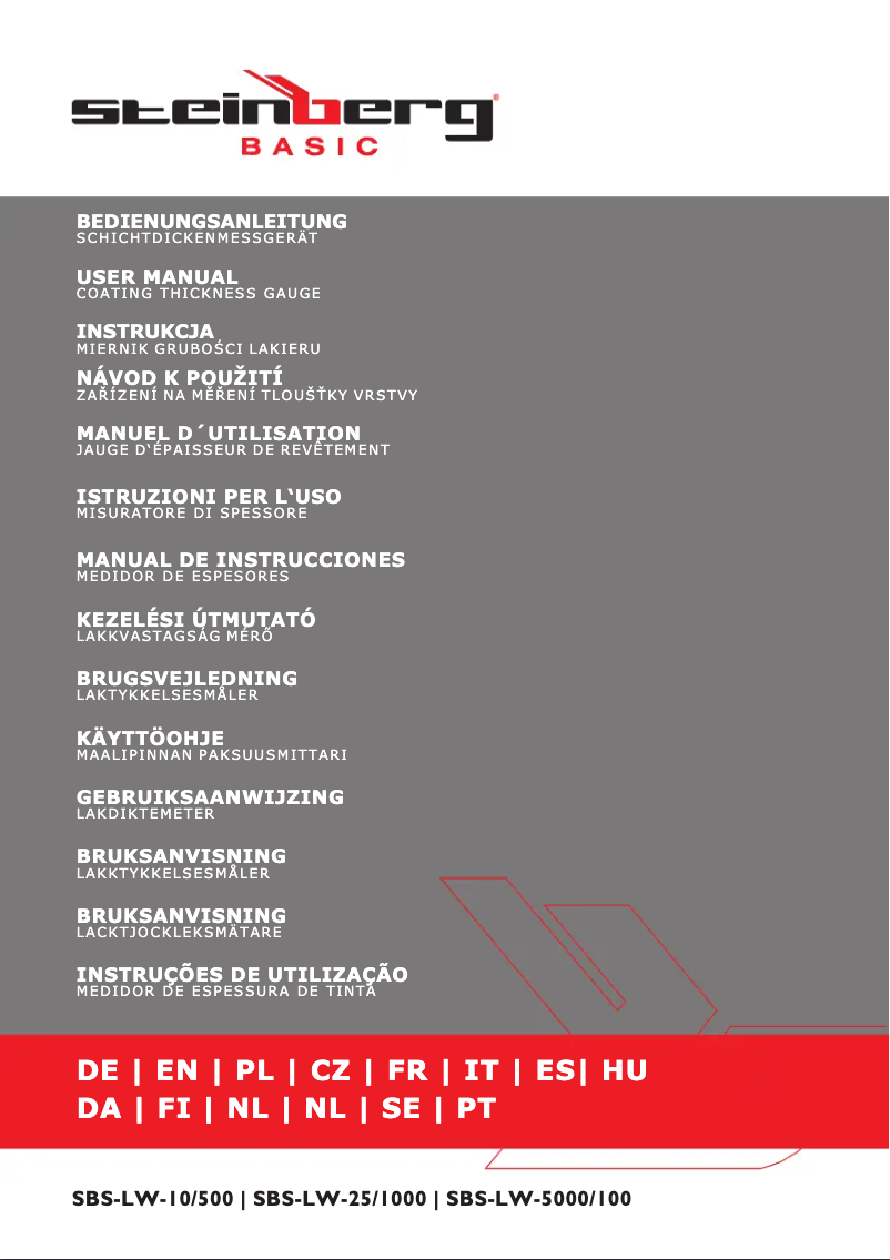 Page 1 de la notice Manuel utilisateur Steinberg SBS-LW-10/500