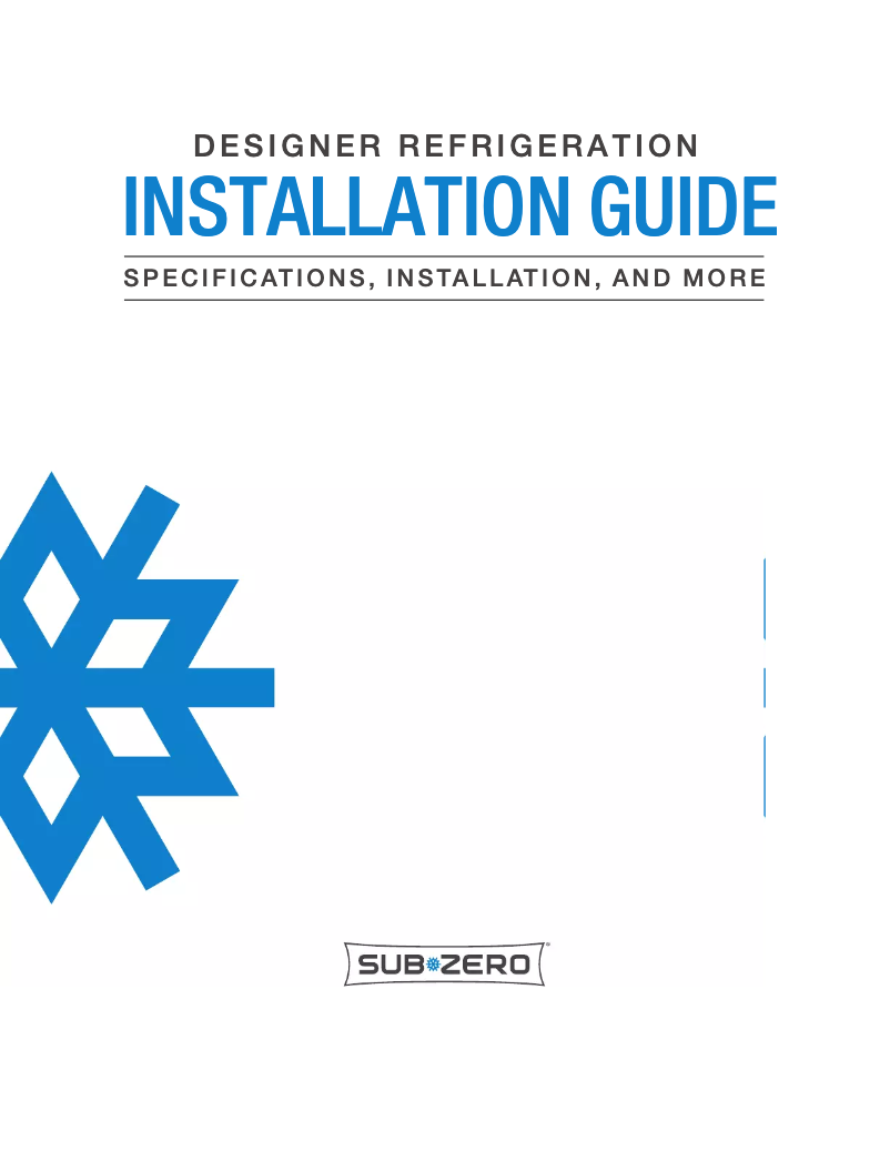 Page 1 de la notice Guide d'installation Sub-Zero ID-24R