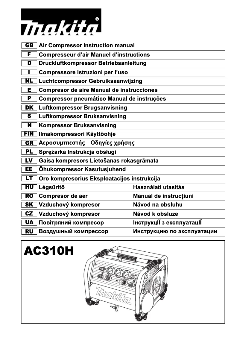 Página 1 del manual Manual de usuario Makita AC310H