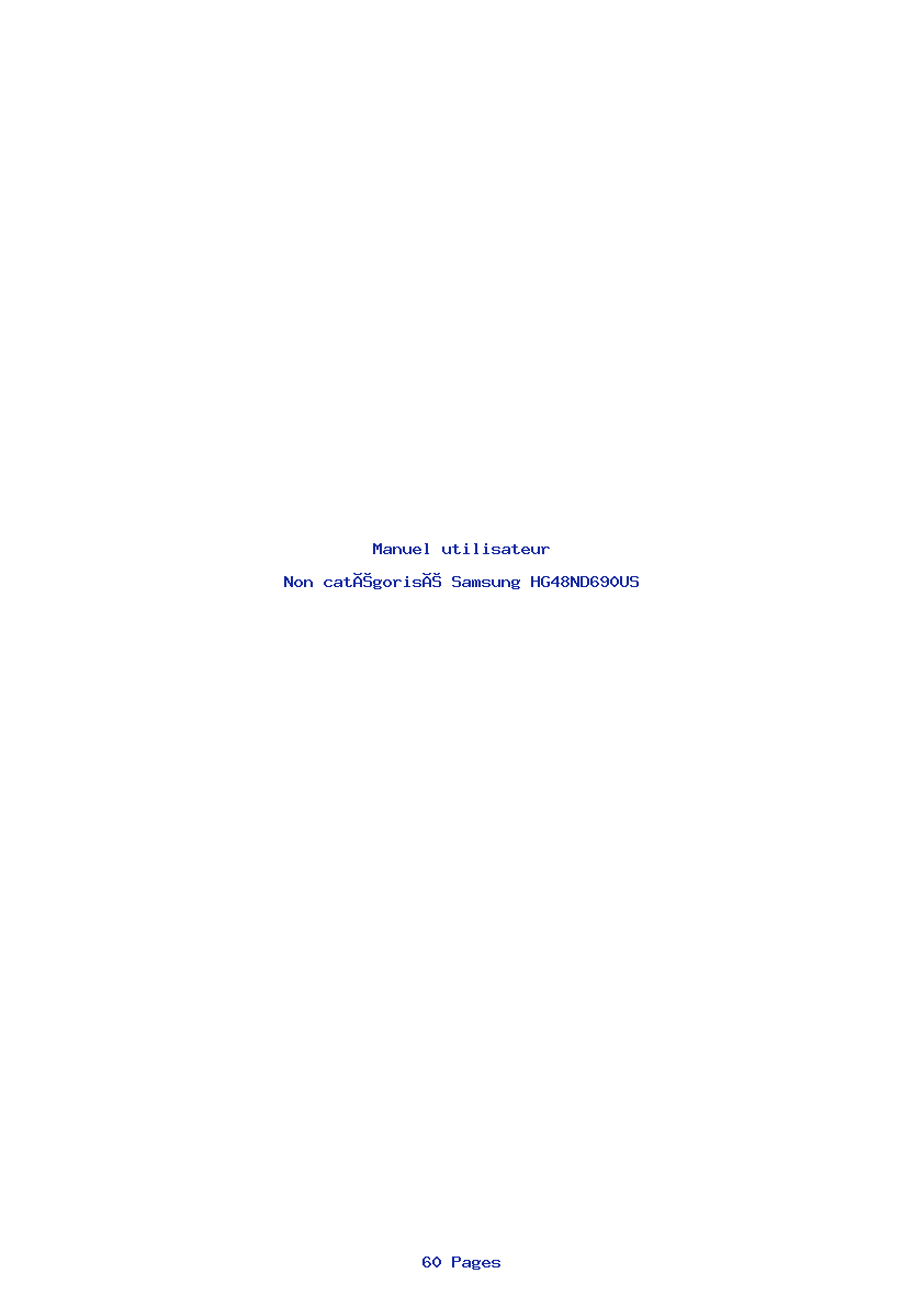 Page 1 de la notice Manuel utilisateur Samsung HG48ND690US