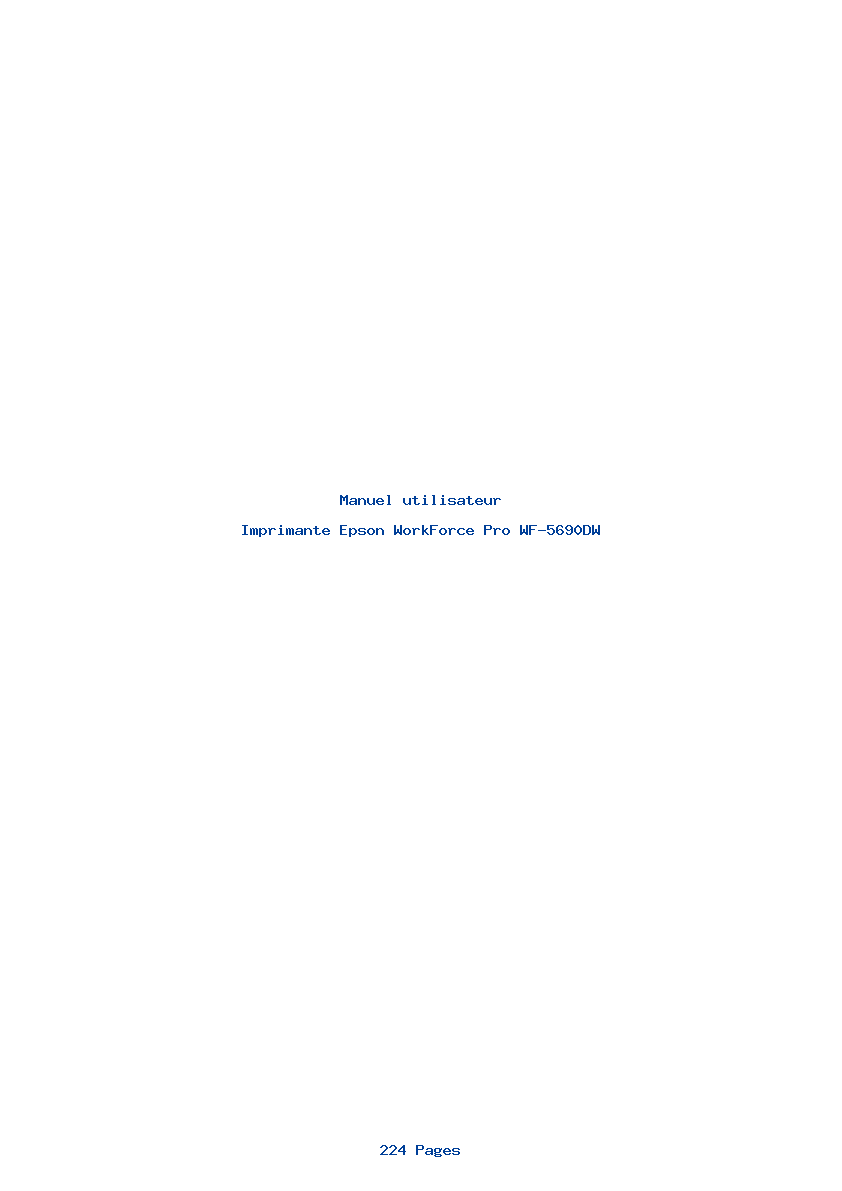 Page 1 de la notice Manuel utilisateur Epson WorkForce Pro WF-5690DW