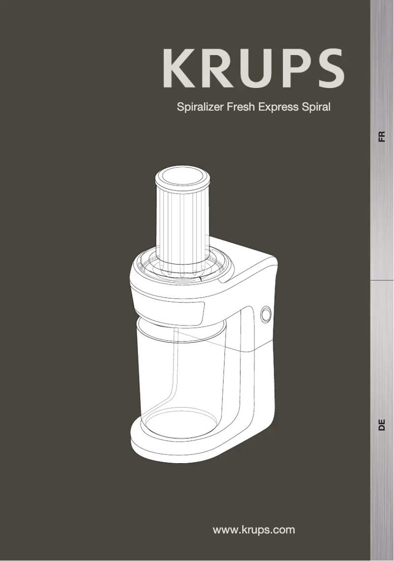 Page 1 de la notice Manuel utilisateur Krups Spiralizer Fresh Express Spiral HR6541