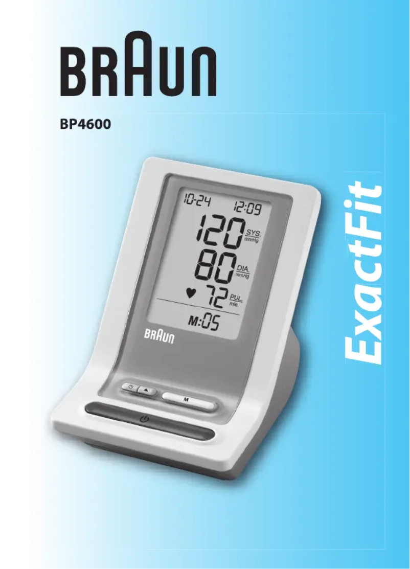 Page 1 of the manual User Manual Braun ExactFit BP4600