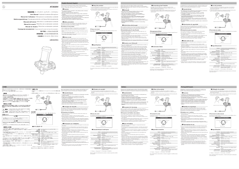 Page 1 de la notice Manuel utilisateur Audio-Technica AT2020V