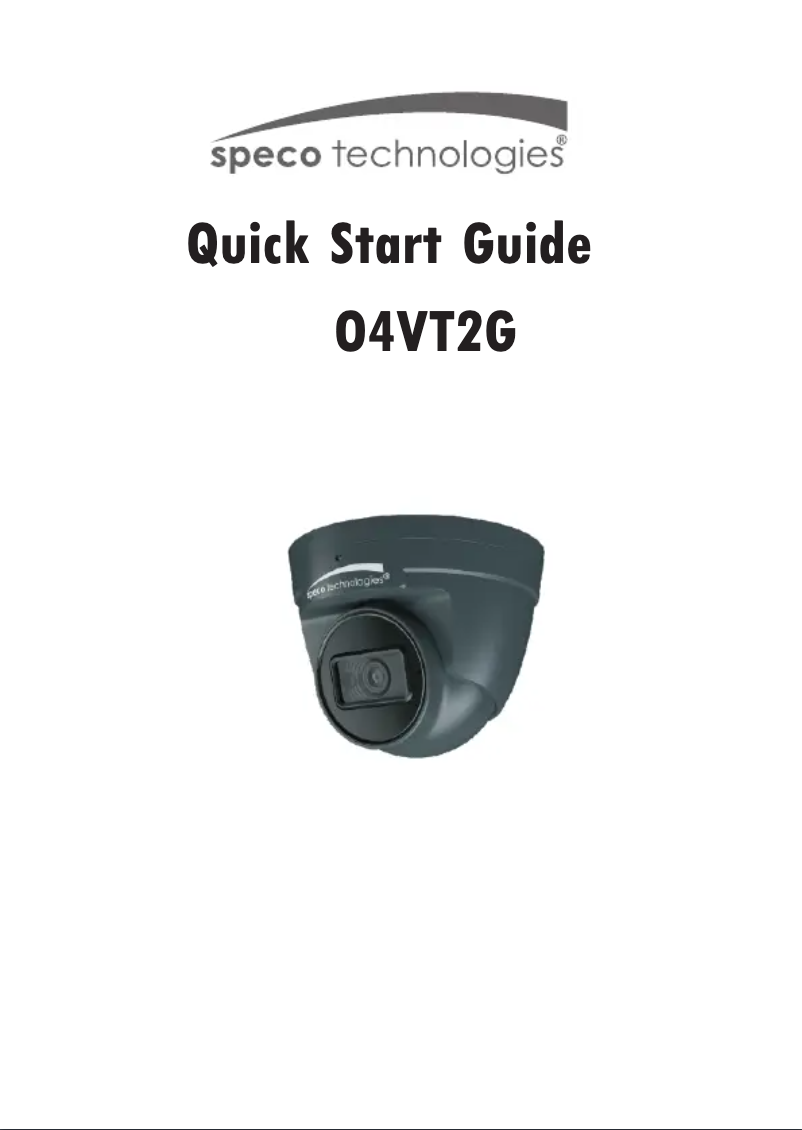 Page 1 de la notice Guide de démarrage rapide Speco Technologies O4VT2G