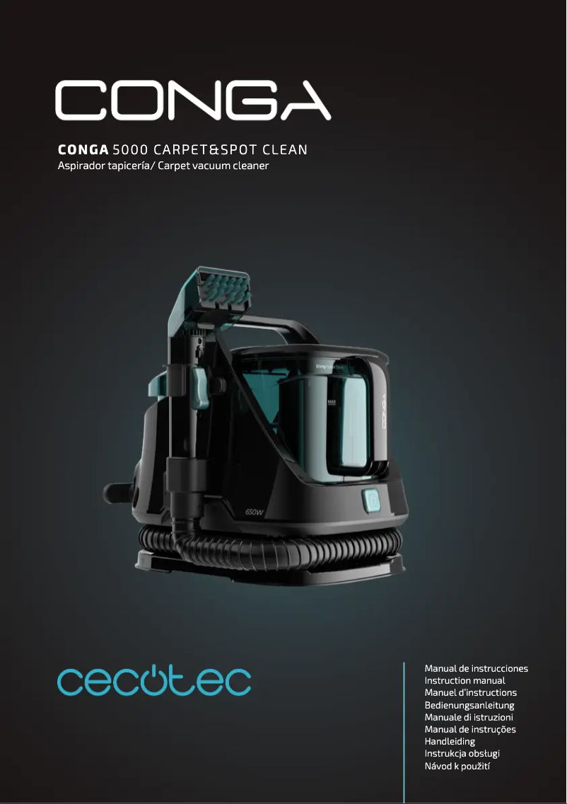 Page 1 of the manual User Manual Cecotec Conga 5000 Carpet&Spot Clean XXL