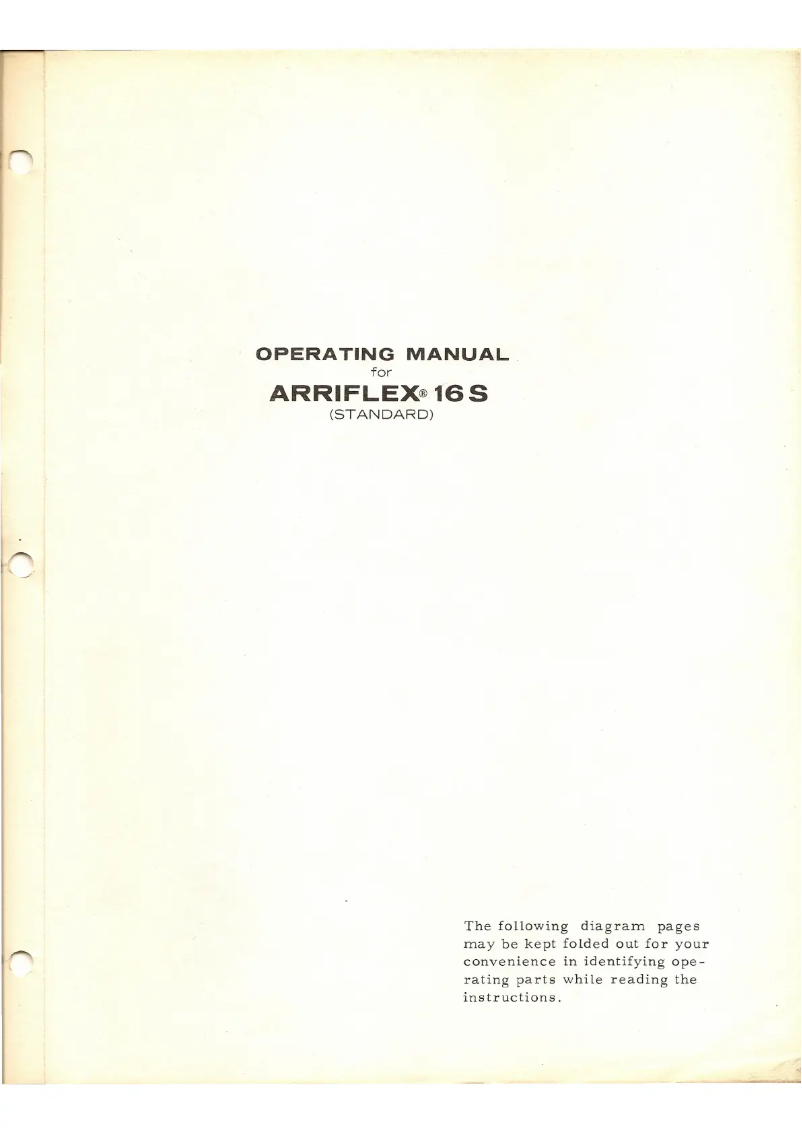 Page 1 de la notice Manuel utilisateur ARRI FLEX 16 S Standard