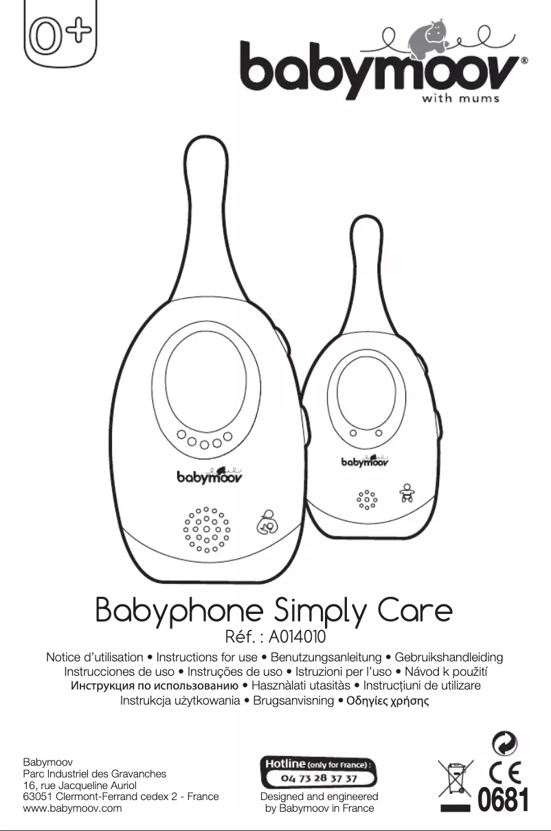 Page 1 de la notice Manuel utilisateur Babymoov Simply Care A014010