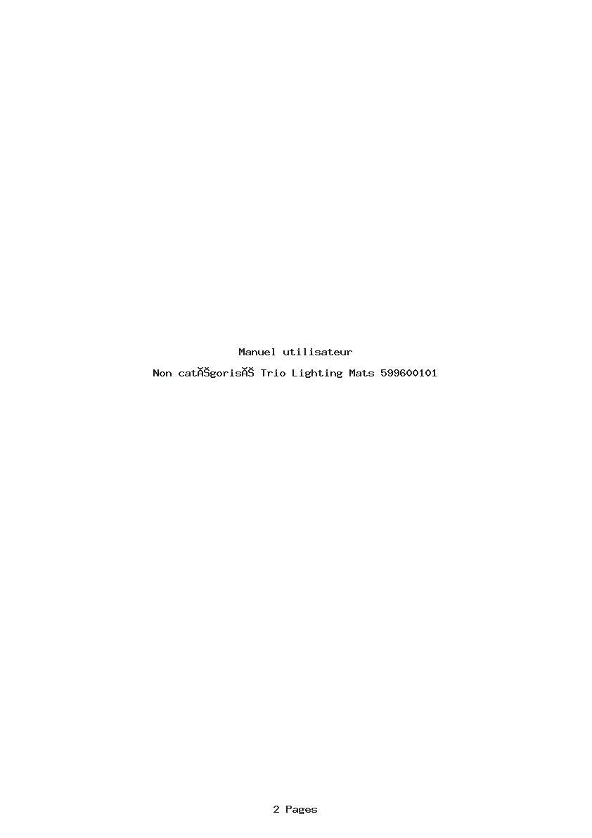 Page 1 de la notice Manuel utilisateur Trio Lighting Mats 599600101