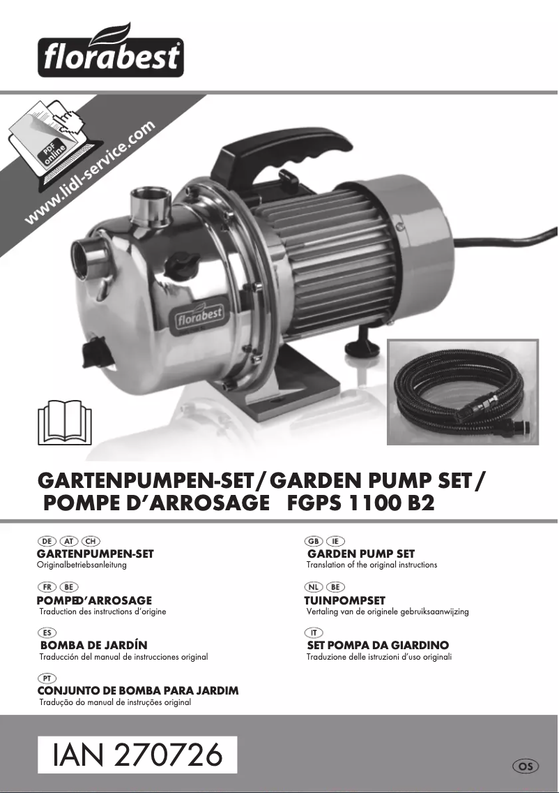 Page 1 de la notice Manuel utilisateur Florabest FGPS 1100 B2