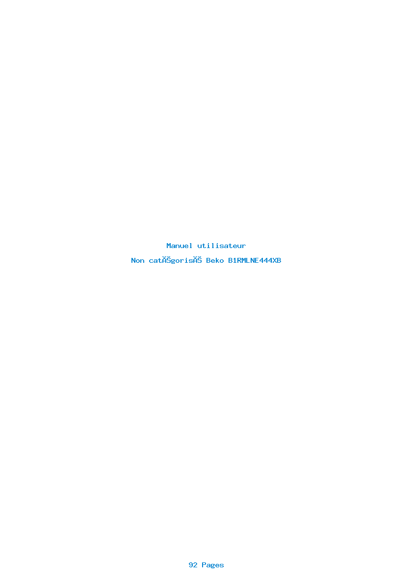 Page 1 de la notice Manuel utilisateur Beko B1RMLNE444XB