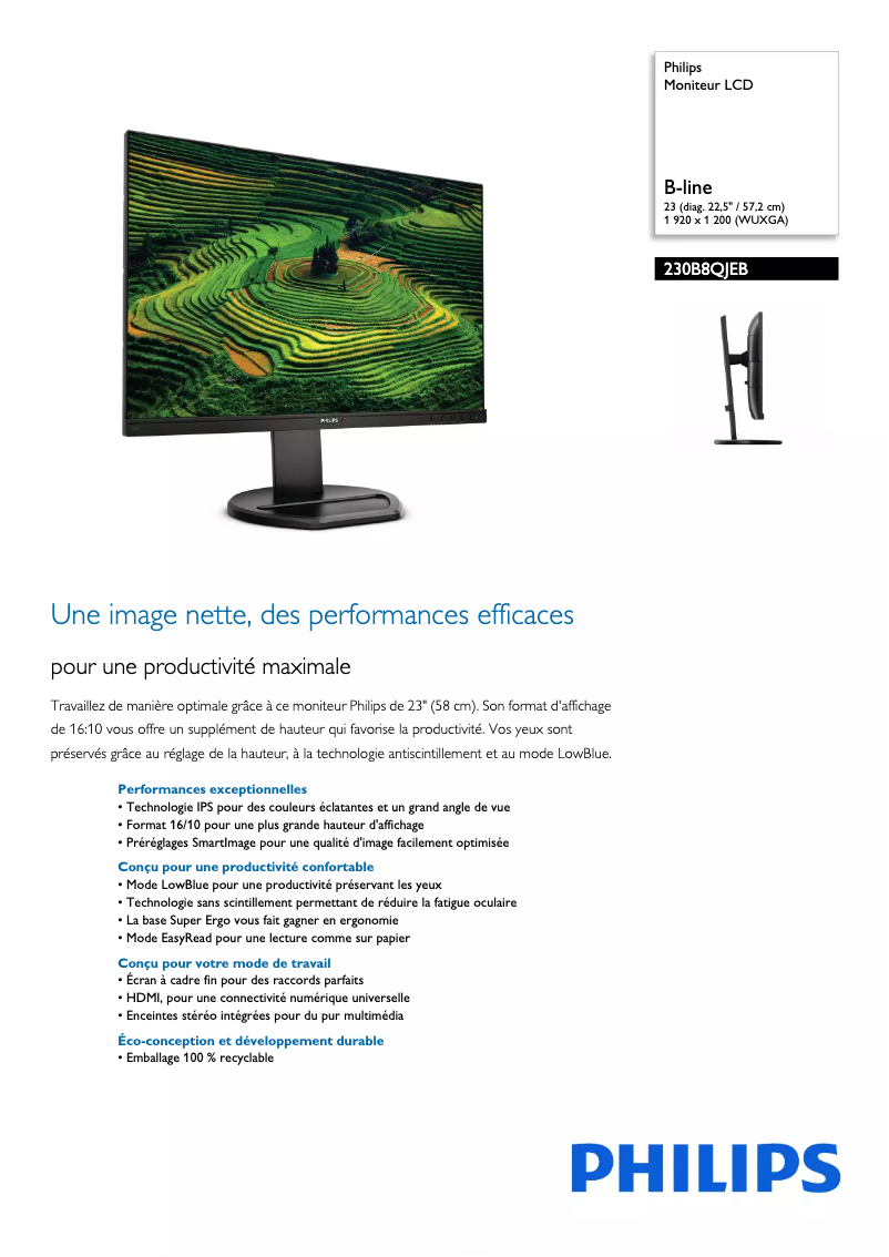 Image de la première page du manuel de l'appareil 230B8QJEB