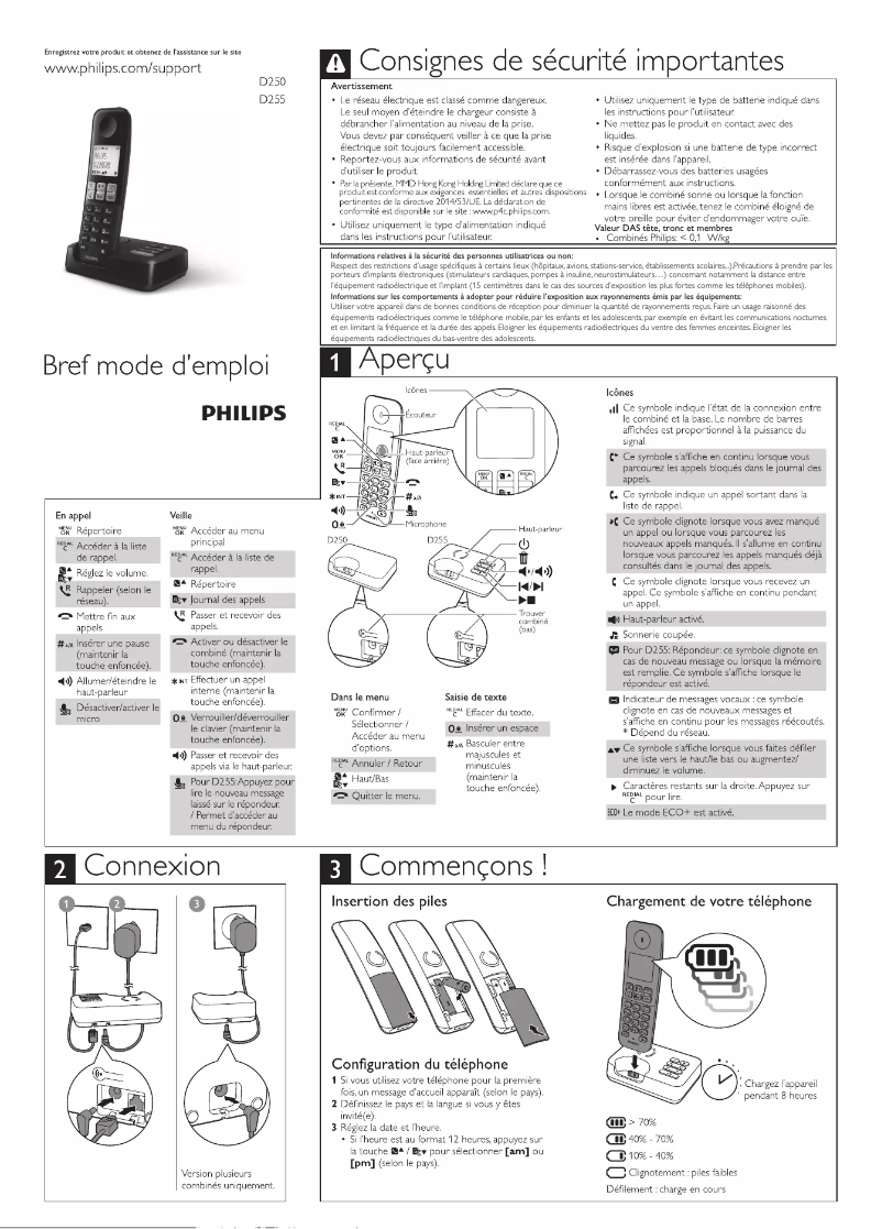 Page 1 of the manual Quick Start Guide Philips D2503B