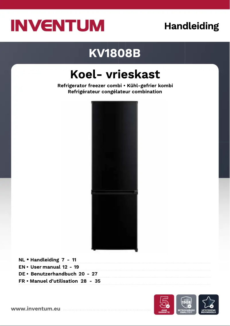 Página 1 del manual Manual de usuario Inventum KV1808B