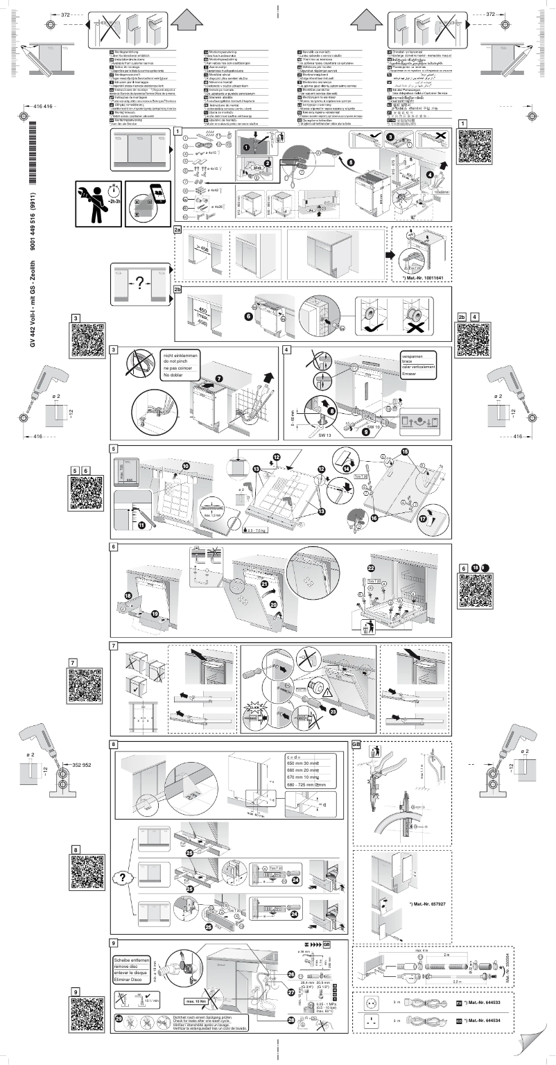 Page 1 de la notice Guide d'installation Siemens SR65ZX11ME