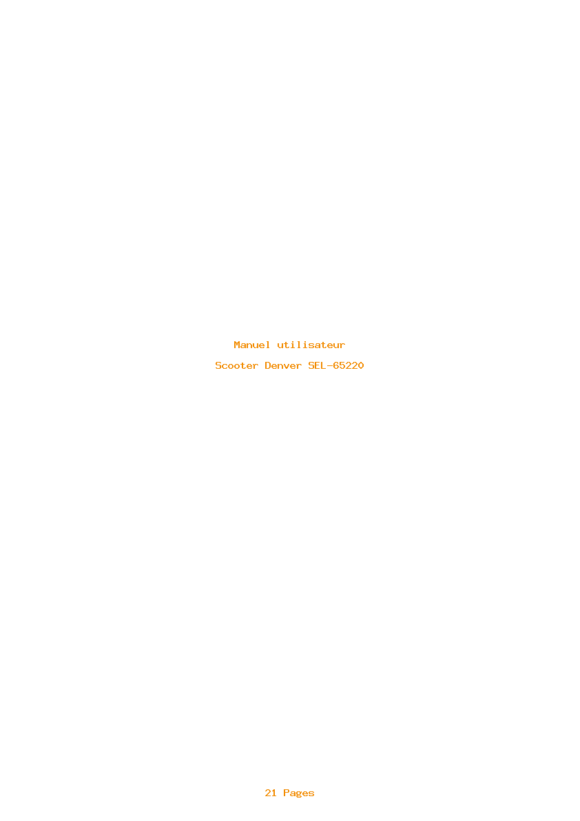 Page 1 de la notice Manuel utilisateur Denver SEL-65220