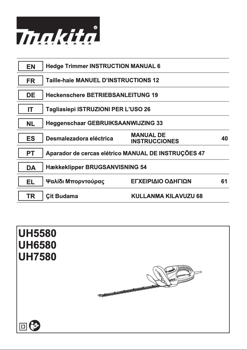 Page 1 de la notice Manuel utilisateur Makita UH5580