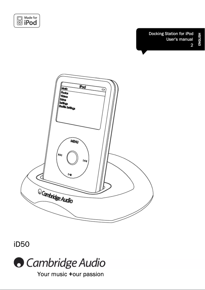 Page 1 de la notice Manuel utilisateur Cambridge iD50