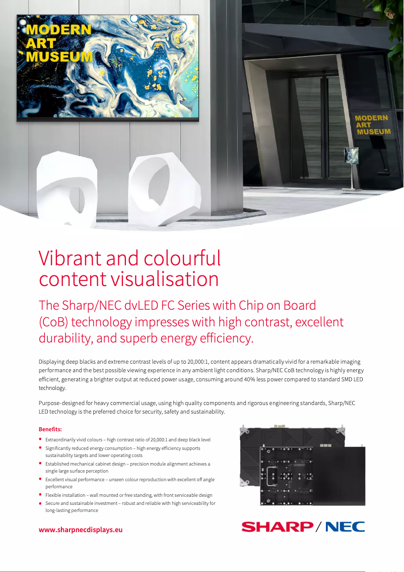 Page 1 de la notice Brochure NEC LED-FC015i