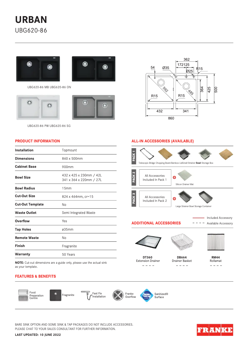 Página 1 del manual Manual de usuario Franke Maris UBG620-86ON