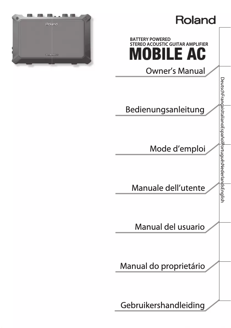 Page 1 de la notice Manuel utilisateur Roland Mobile AC