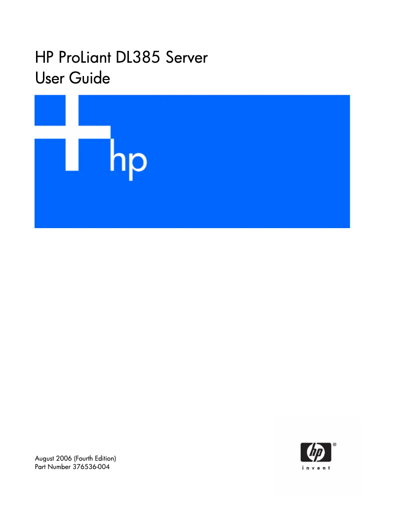 Page 1 de la notice Manuel utilisateur HP ProLiant DL385 Gen10
