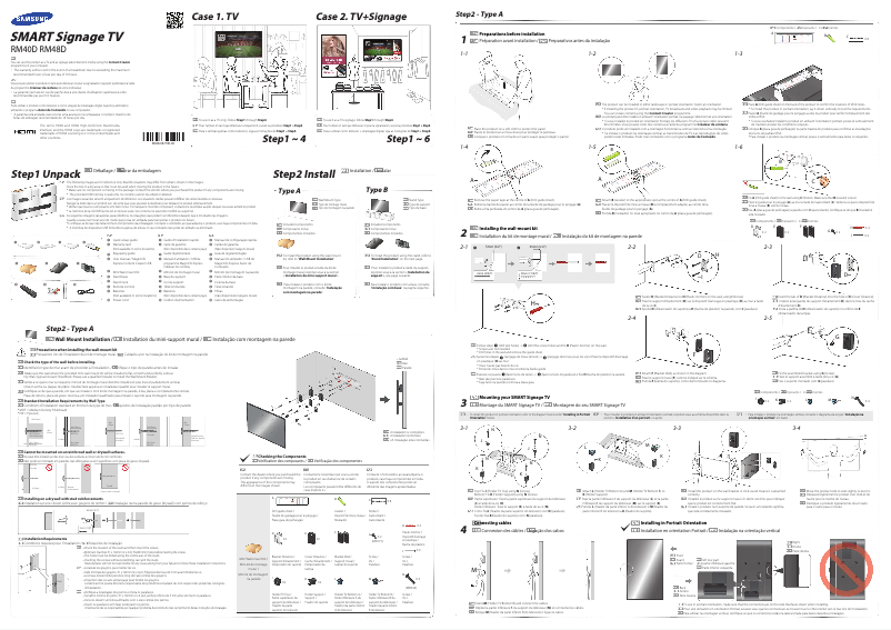 Page 1 de la notice Guide d'installation Samsung RM48D