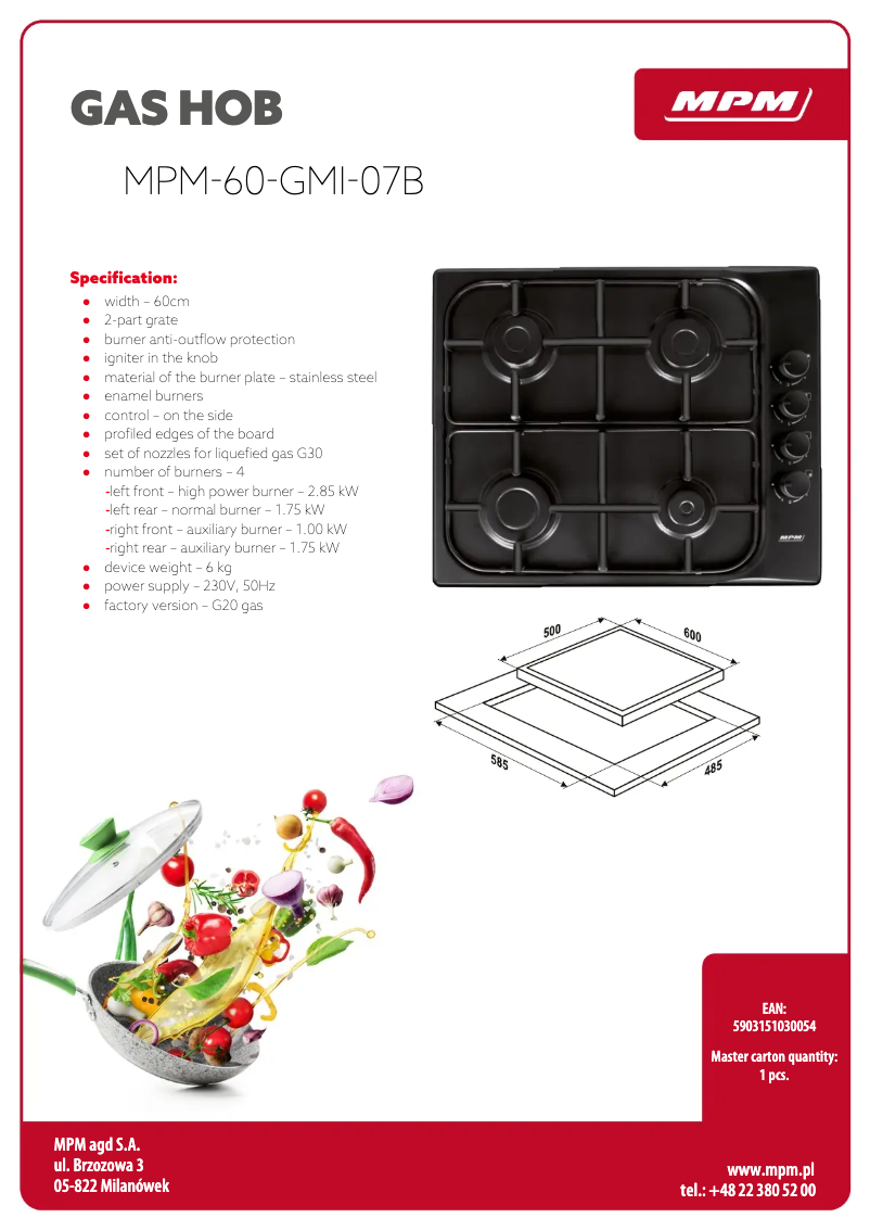 Page 1 de la notice Manuel utilisateur MPM MPM-60-GMI-07B