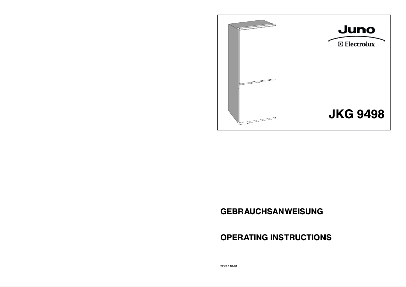 Page 1 of the manual User Manual Juno Electrolux JKG9498