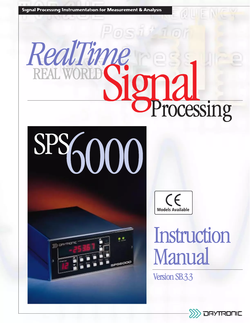 Page 1 de la notice Manuel utilisateur Daytronic SPS6701