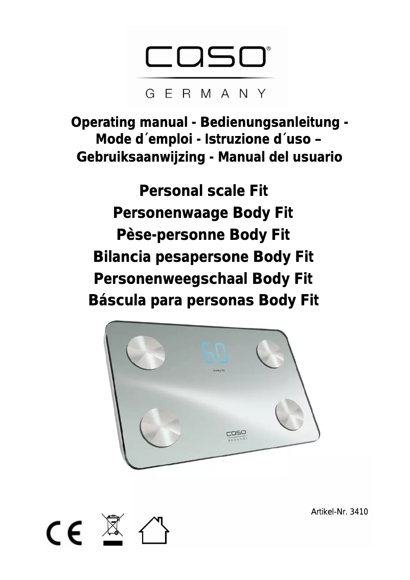 Page 1 de la notice Manuel utilisateur Caso Body Fit 3410