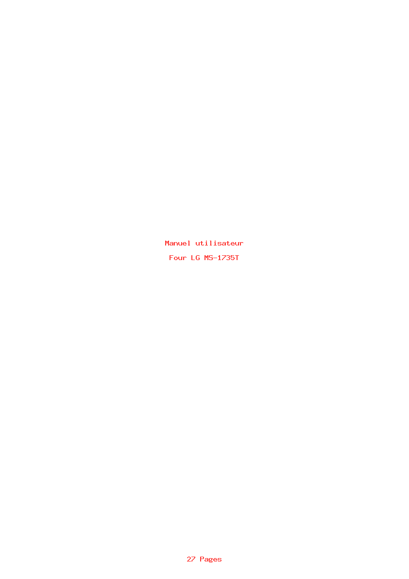 Page 1 de la notice Manuel utilisateur LG MS-1735T