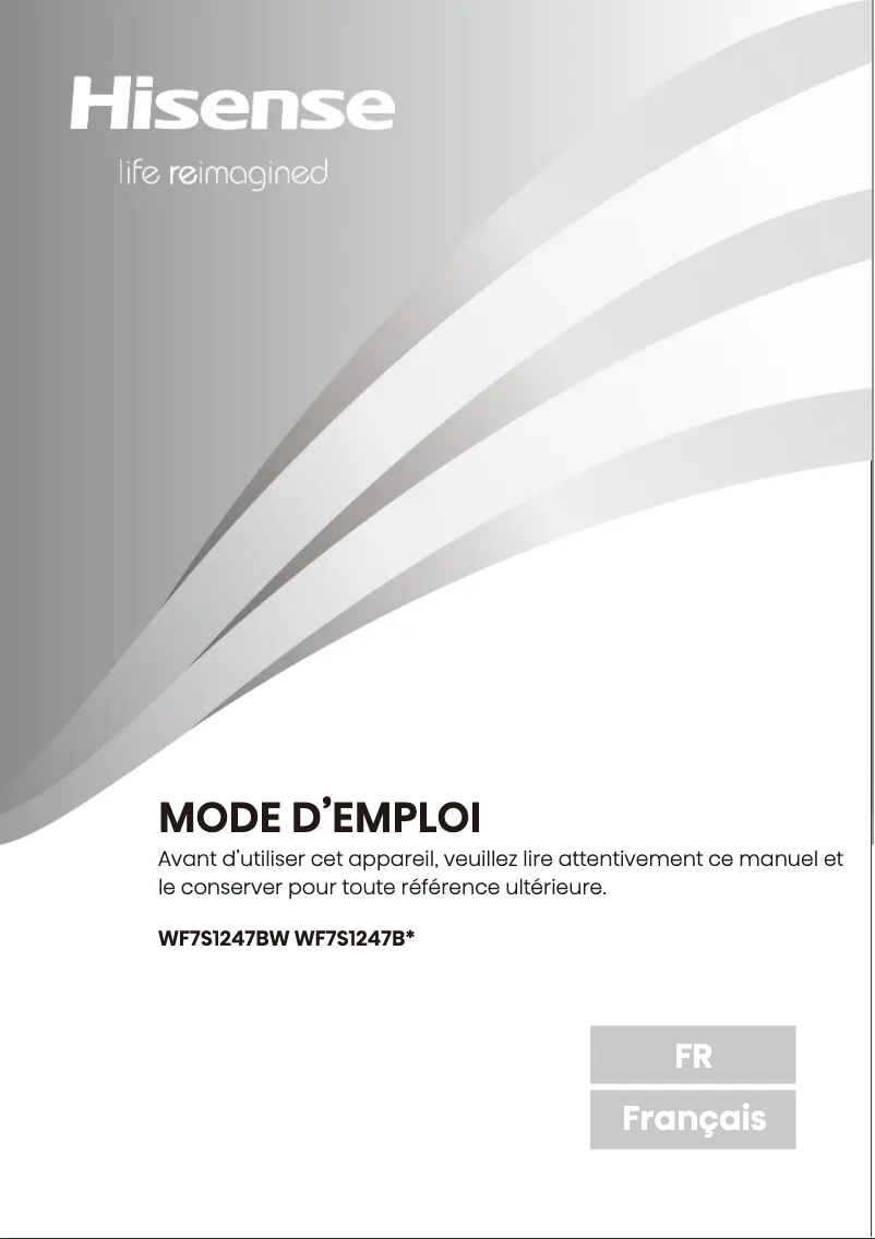 Page 1 de la notice Manuel utilisateur Hisense WF7S1247BB