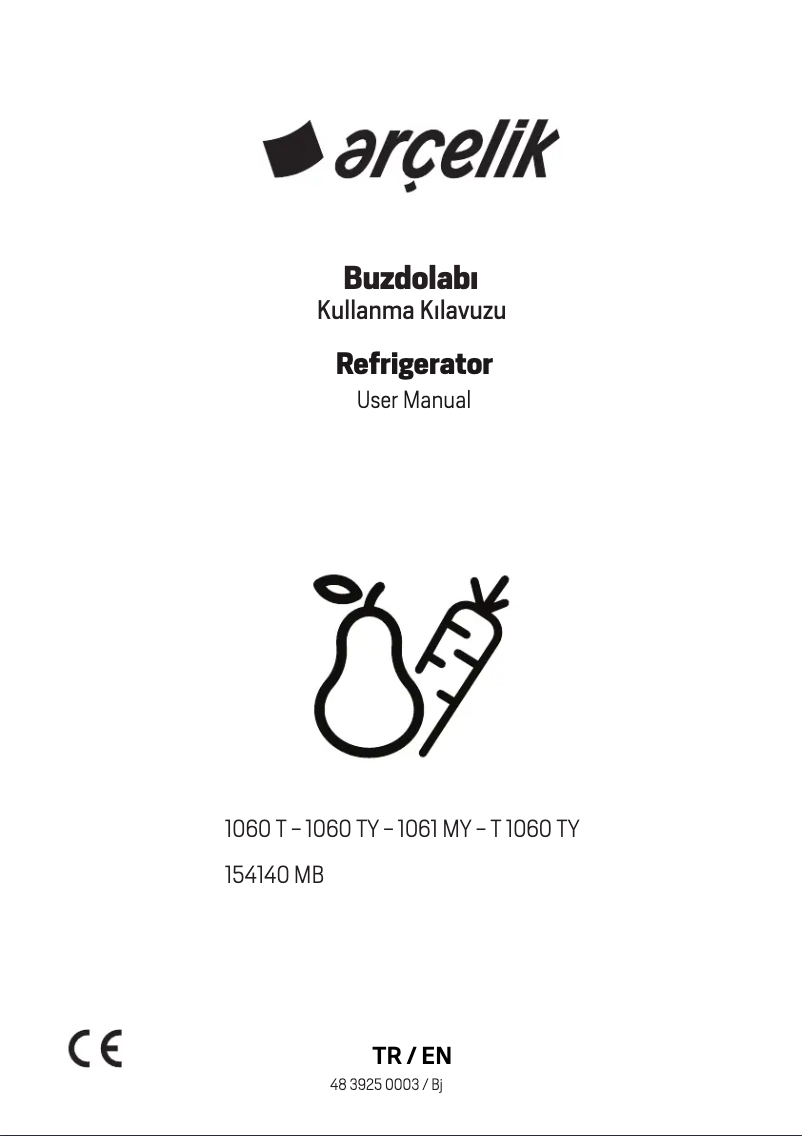 Page 1 de la notice Manuel utilisateur Arçelik 154140 MB