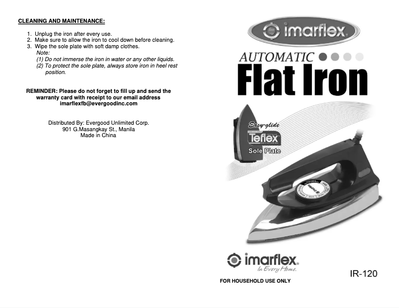 Página 1 del manual Manual de usuario Imarflex IR-120