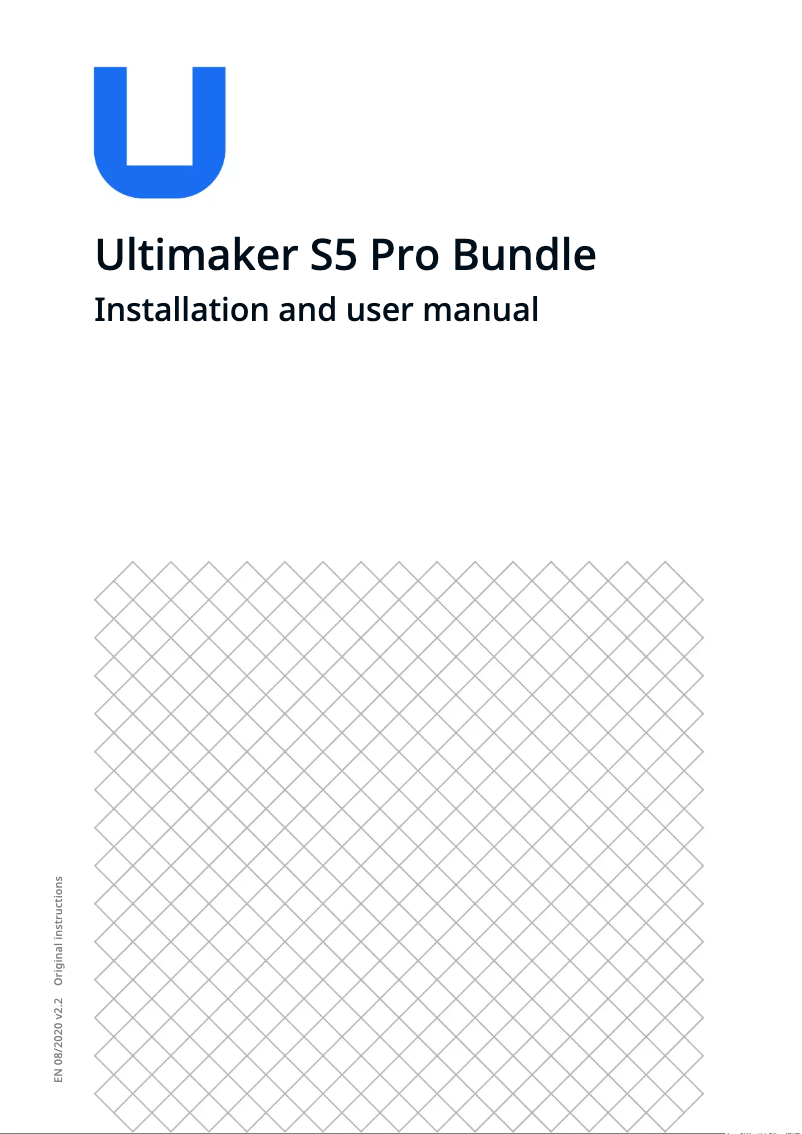 Page 1 de la notice Manuel utilisateur Ultimaker S5 Pro Bundle