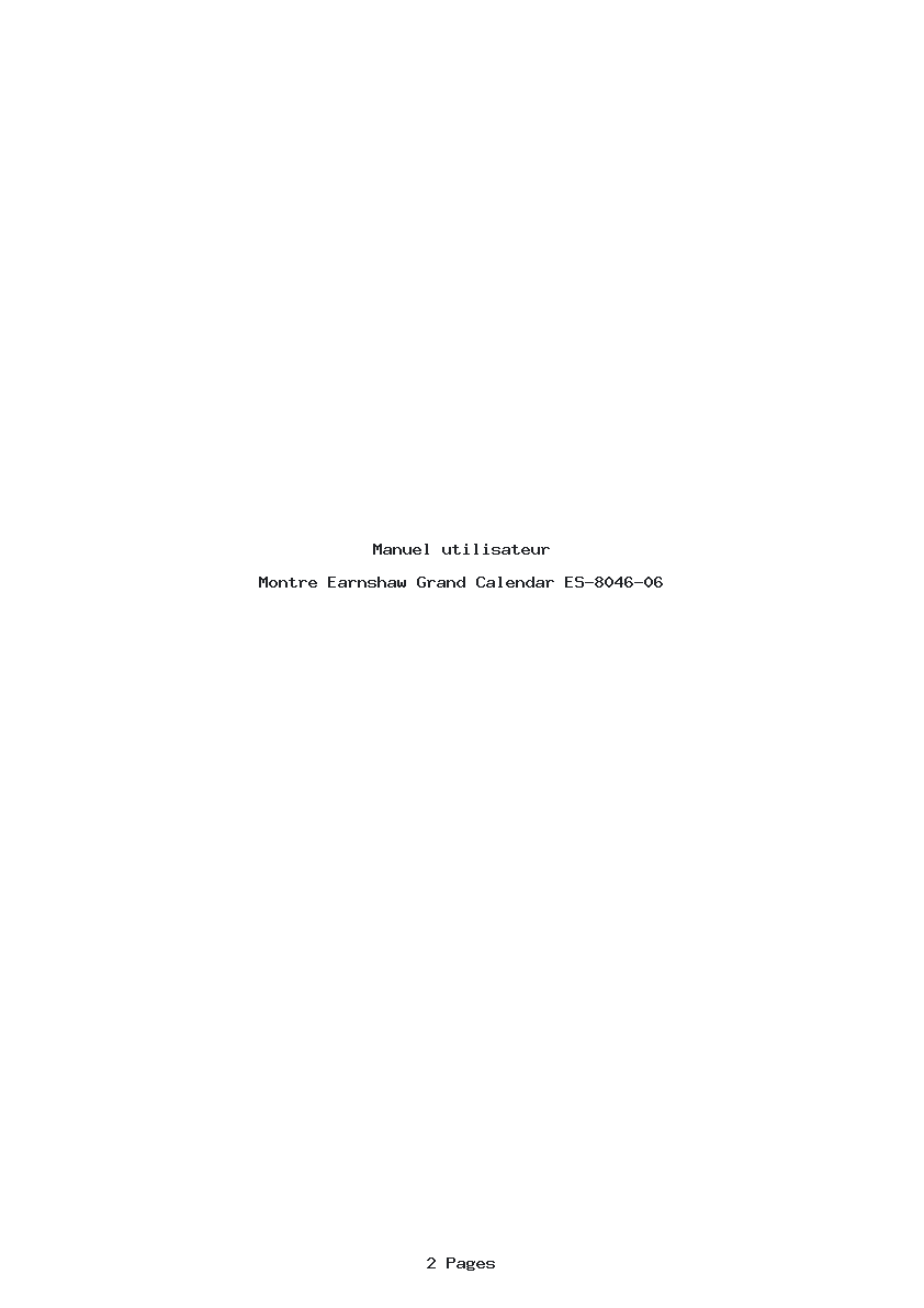 Page 1 de la notice Manuel utilisateur Earnshaw Grand Calendar ES-8046-06
