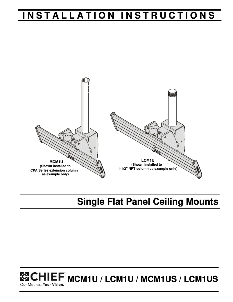 Page 1 de la notice Manuel utilisateur Chief Fusion MCM1US