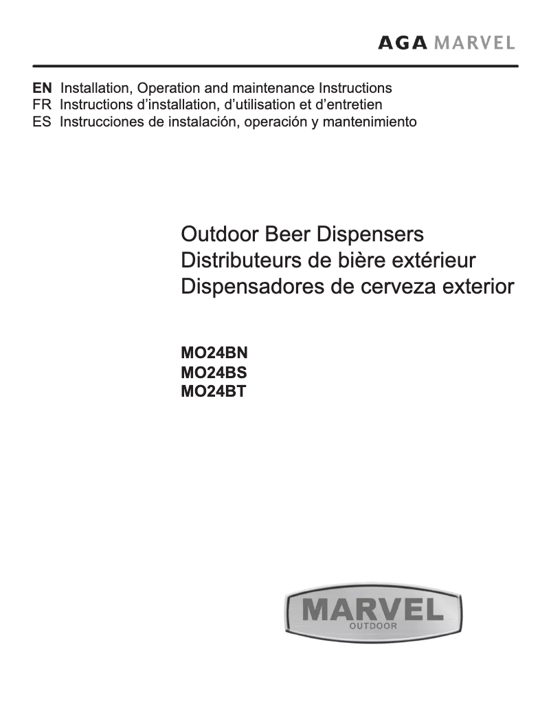 Page 1 de la notice Manuel utilisateur Marvel MO24BTSMRS